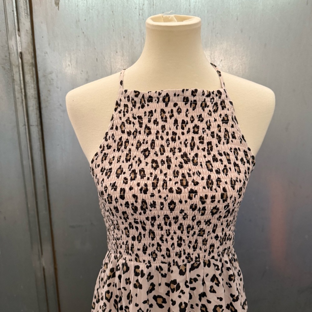 Leopard Print Halter Dress